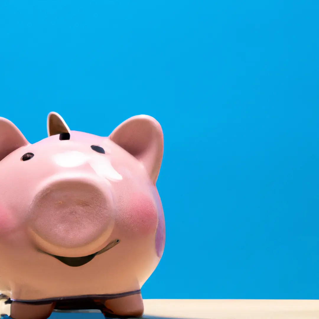 a piggy bank with money pouring out of it
