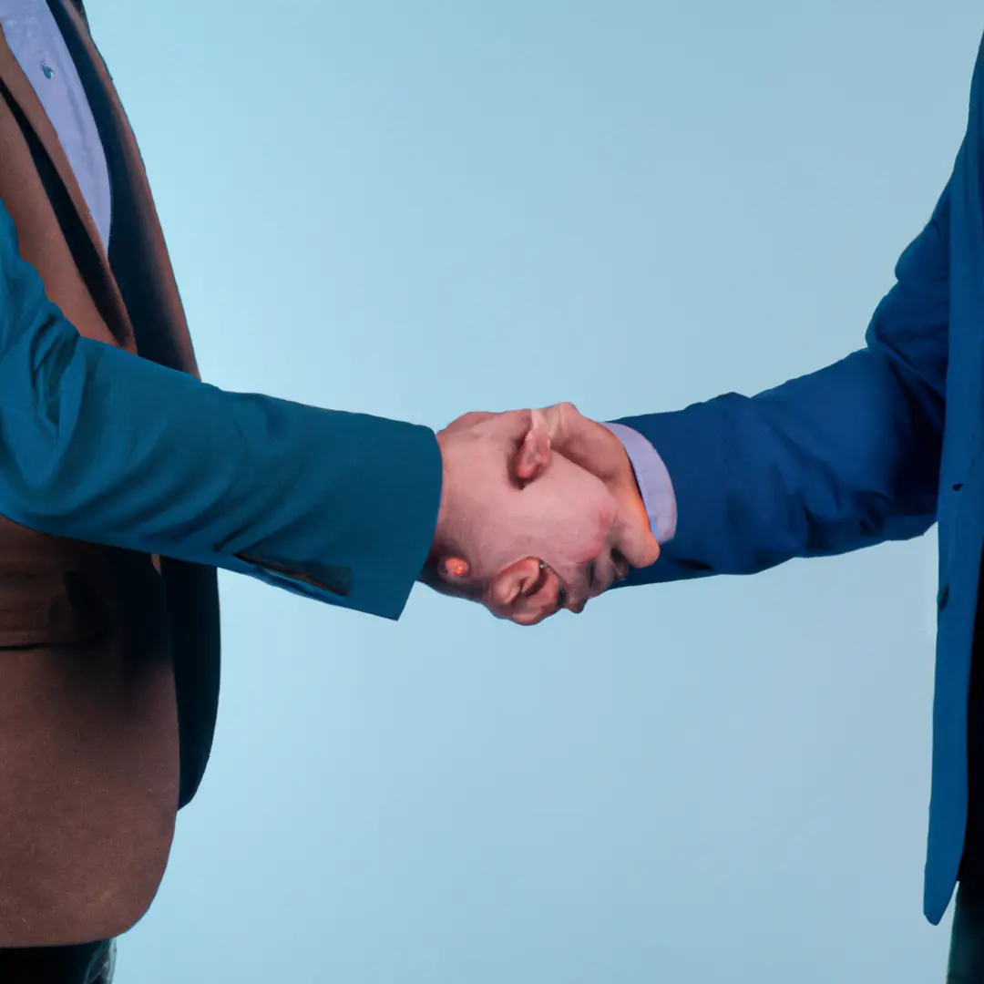 Handshake between two business people, symbolizing a partnership built on mutual trust and aligned goals.