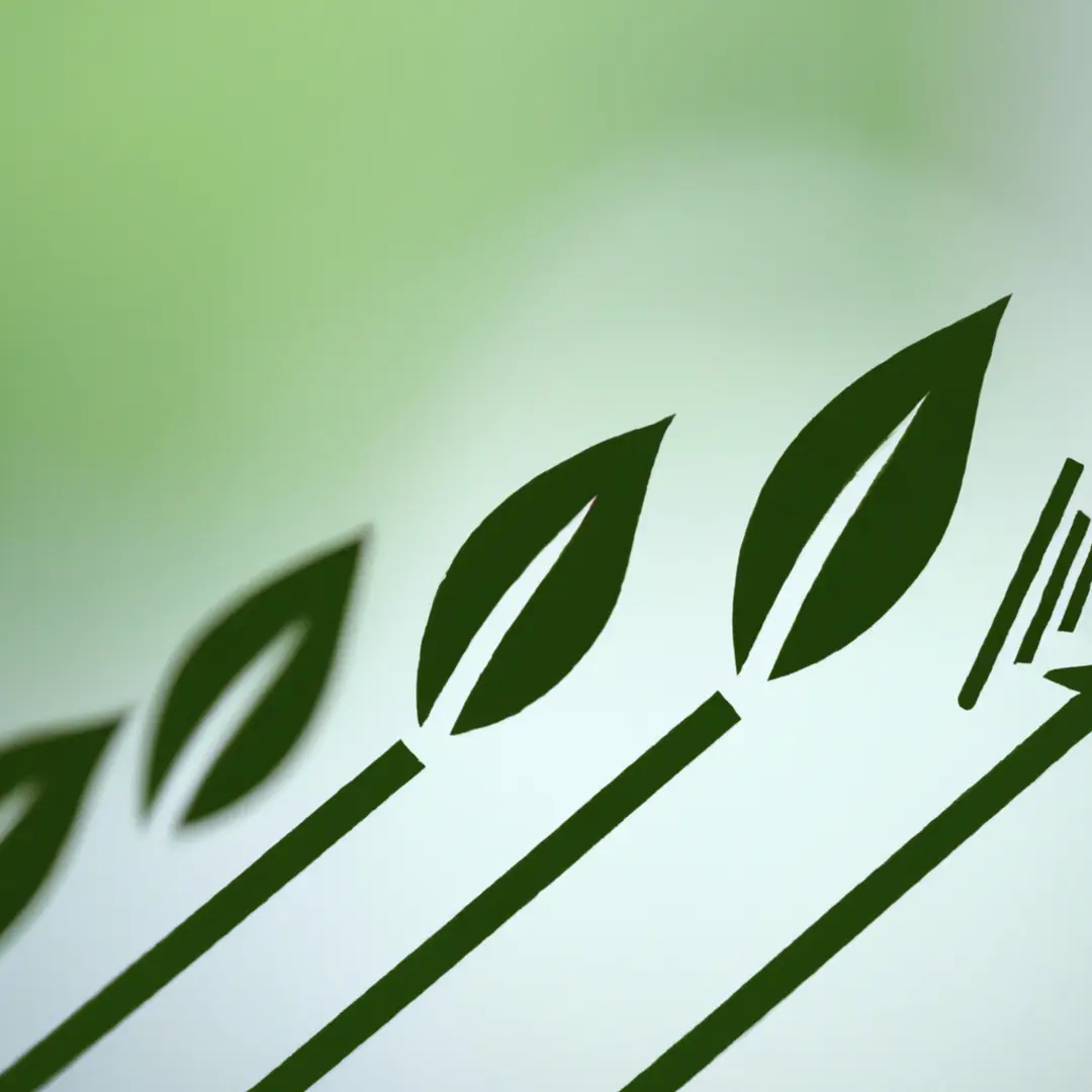 A graphics design of growing green leaves