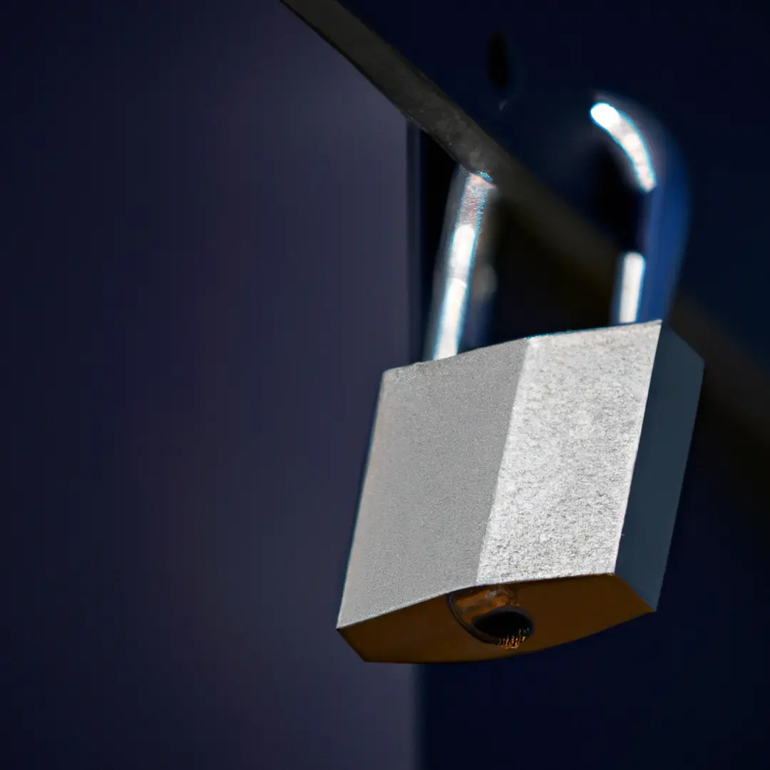 Shadowy padlock symbolizing data security for startups.