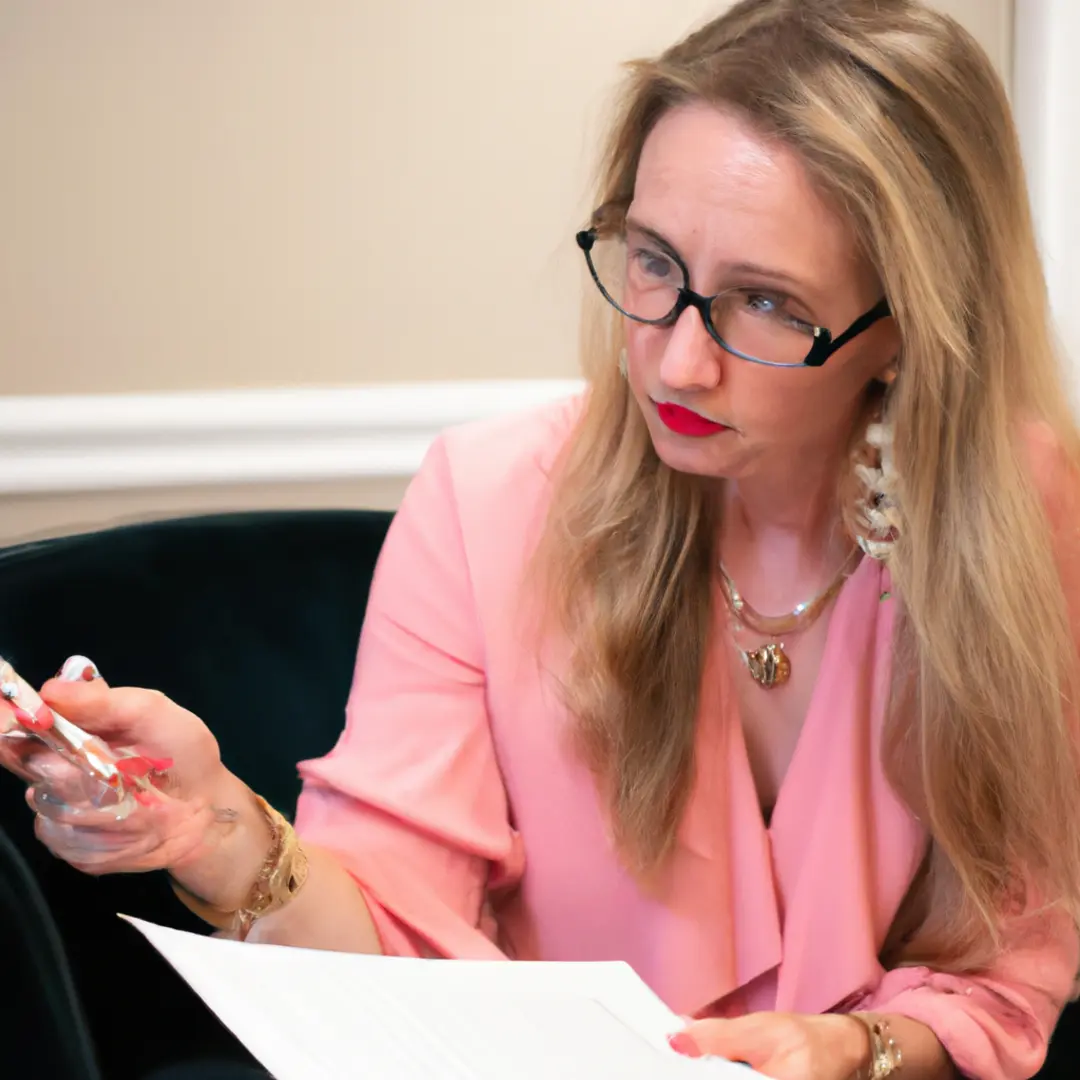 A professional businesswoman reviewing a list of accredited investor qualifications and benefits.