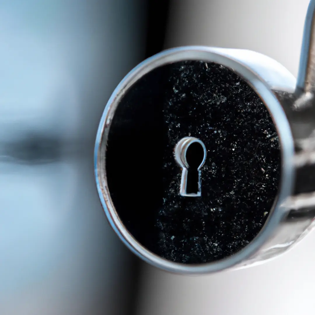 Minimalistic image of a magnifying glass with a lock, symbolizing privacy and effective privacy policies for startups.