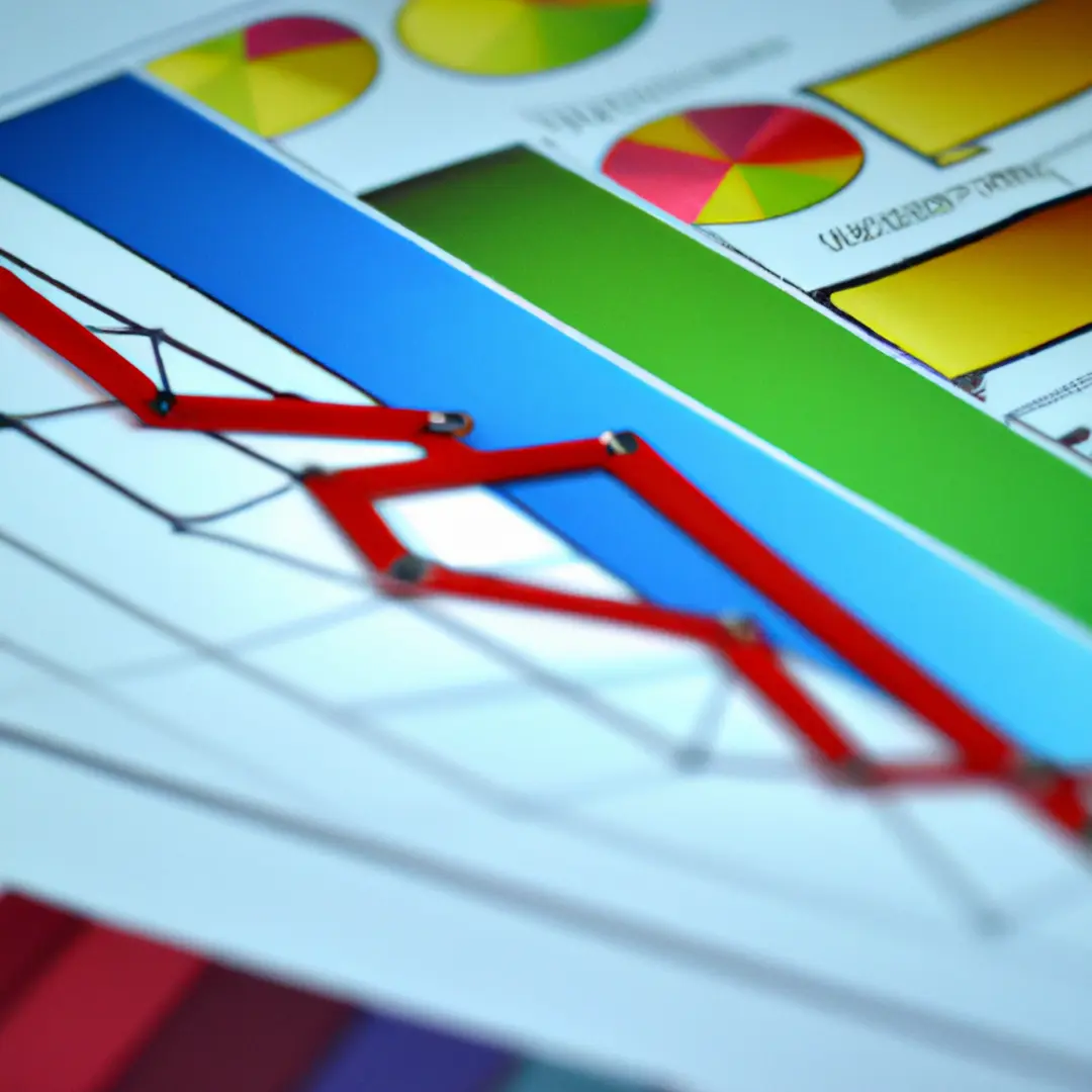 A graphic image of financial charts and graphs illustrating the asset turnover ratio of a company.