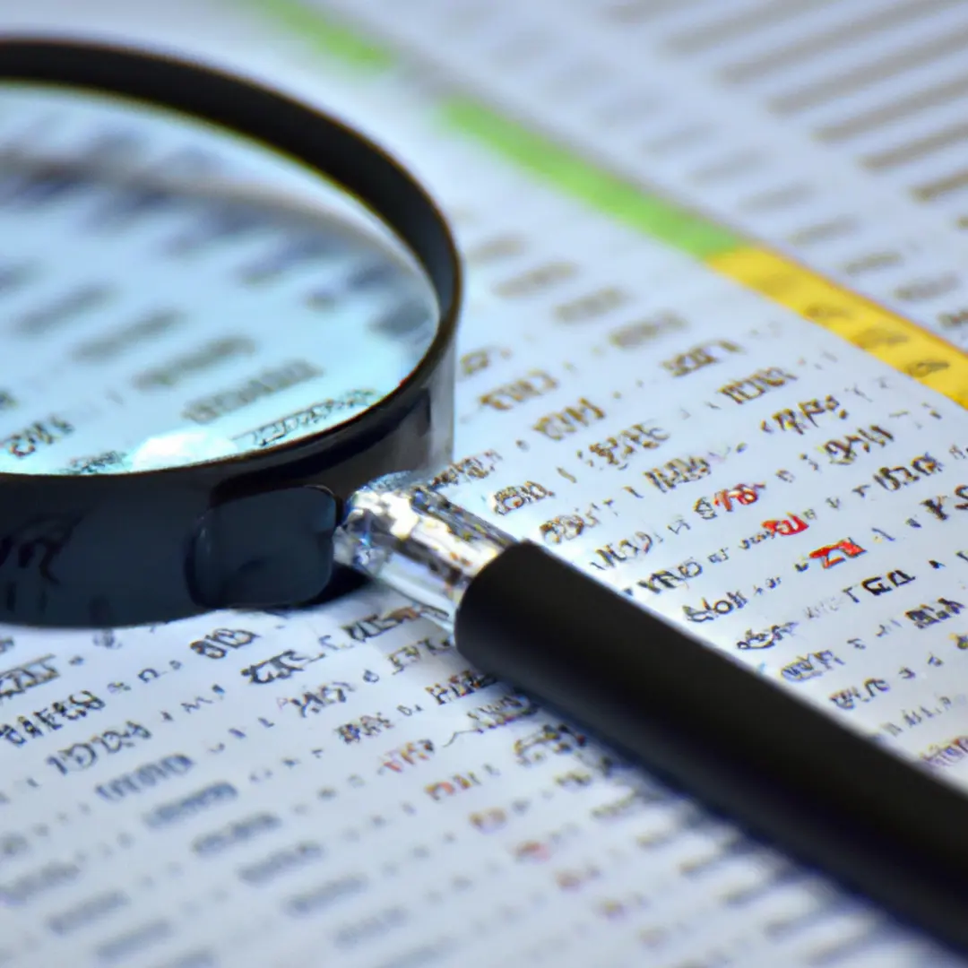 Image of a magnifying glass over financial documents highlighting numerical data.