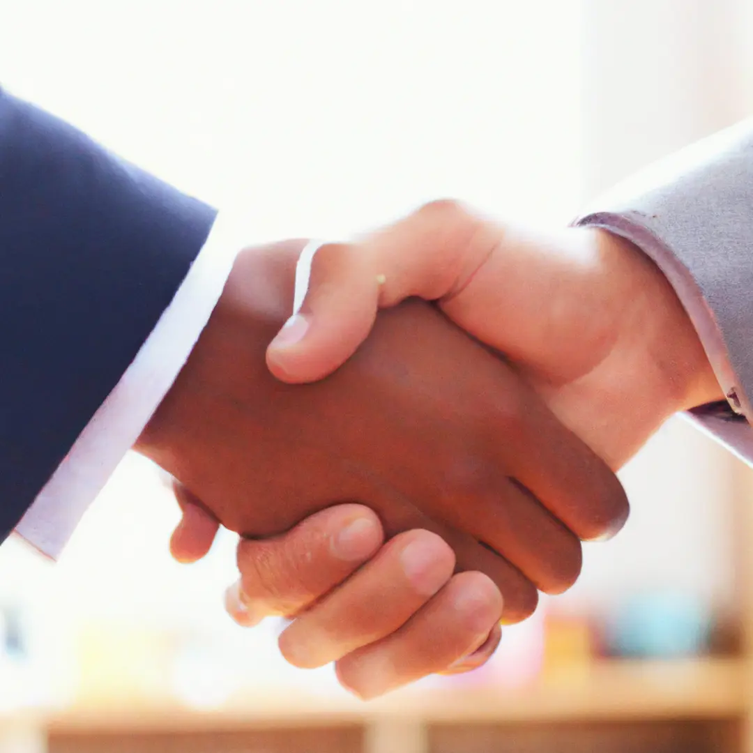 Caption: A handshake between two people symbolizing strong investor relations for business success.