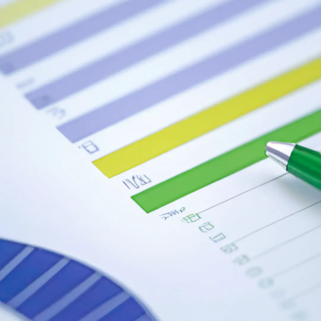 Graph chart indicating business analysis progress