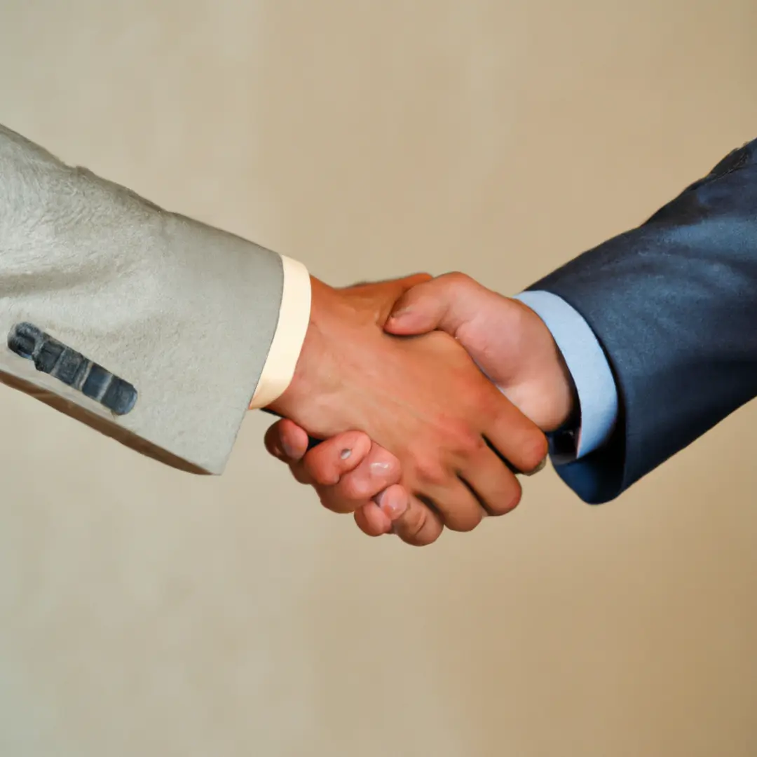 Handshake over a successful business acquisition contract.