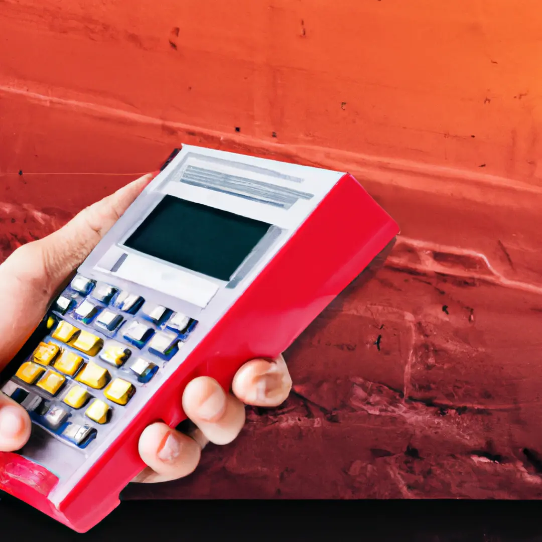 (Image alt-text: Hand holding a calculator, representing the process of calculating CAC in different sectors.)