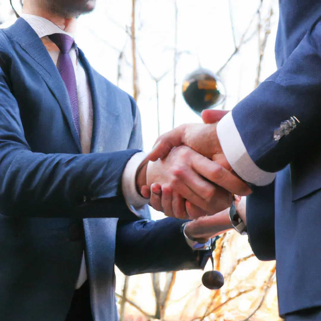 Business partners shaking hands, representing the potential for accessing new customer bases and expanding business reach through partnerships.