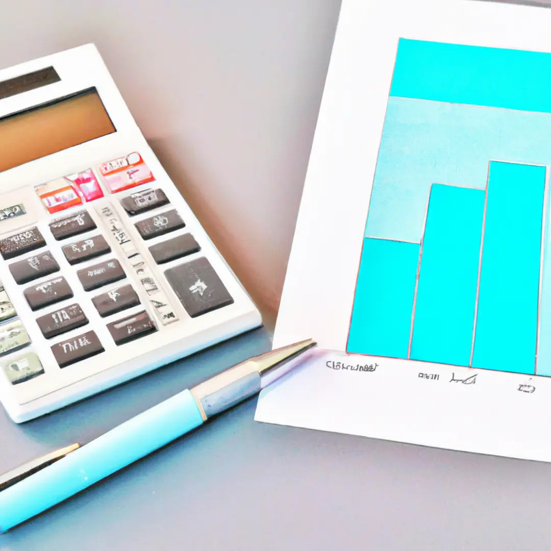 Customer acquisition formula: Marketing expenses divided by acquired customer volume. Illustration of a calculator and a chart.