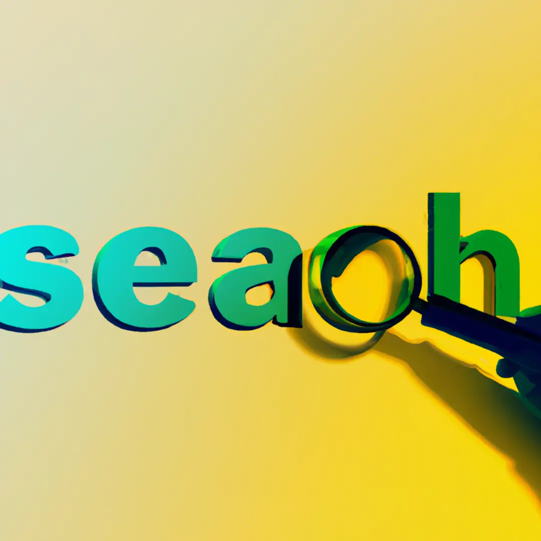 Image alt-text: Illustration of a person using a magnifying glass to search for keywords online.