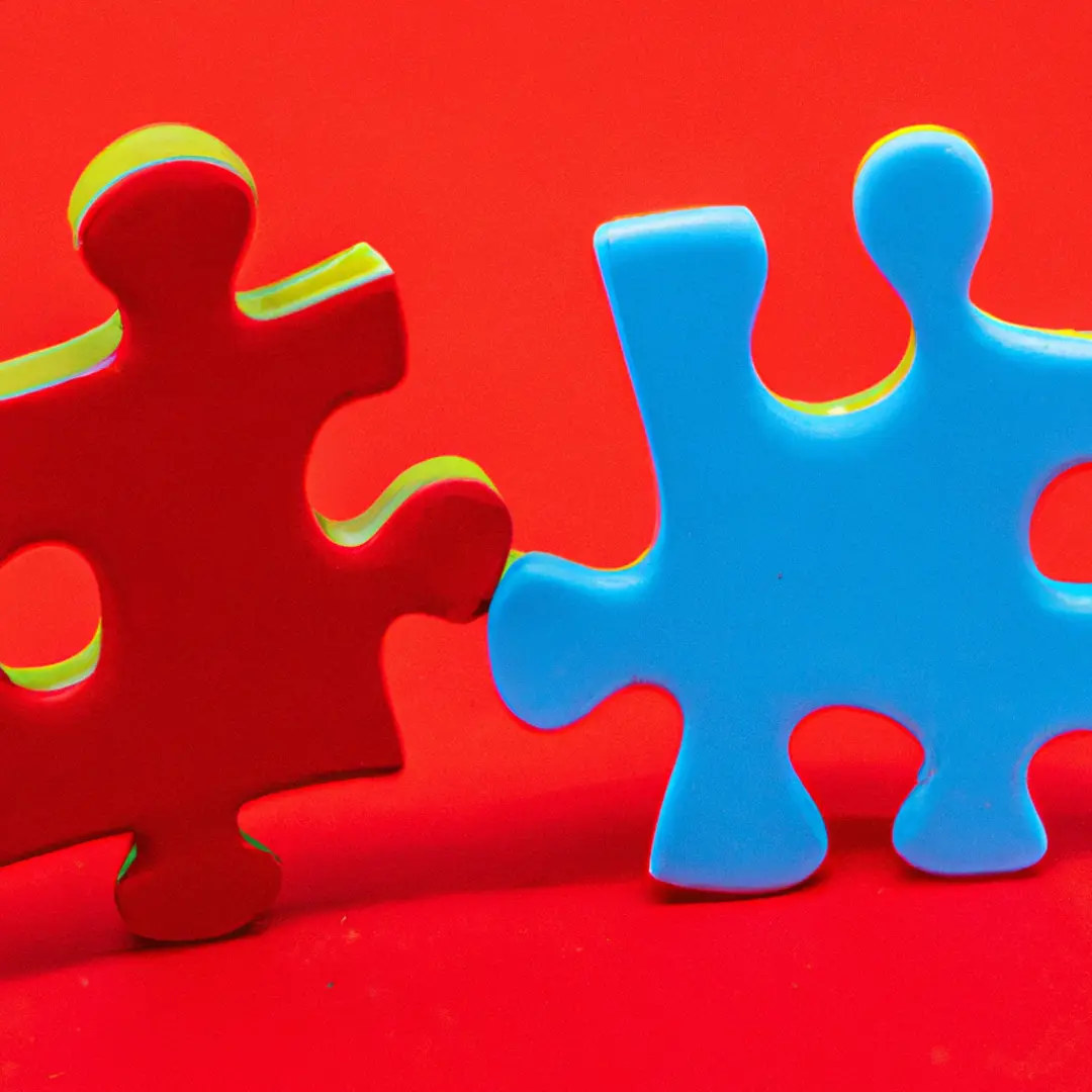 Two puzzle pieces coming together, symbolizing the combination of resources and expertise in a business partnership.