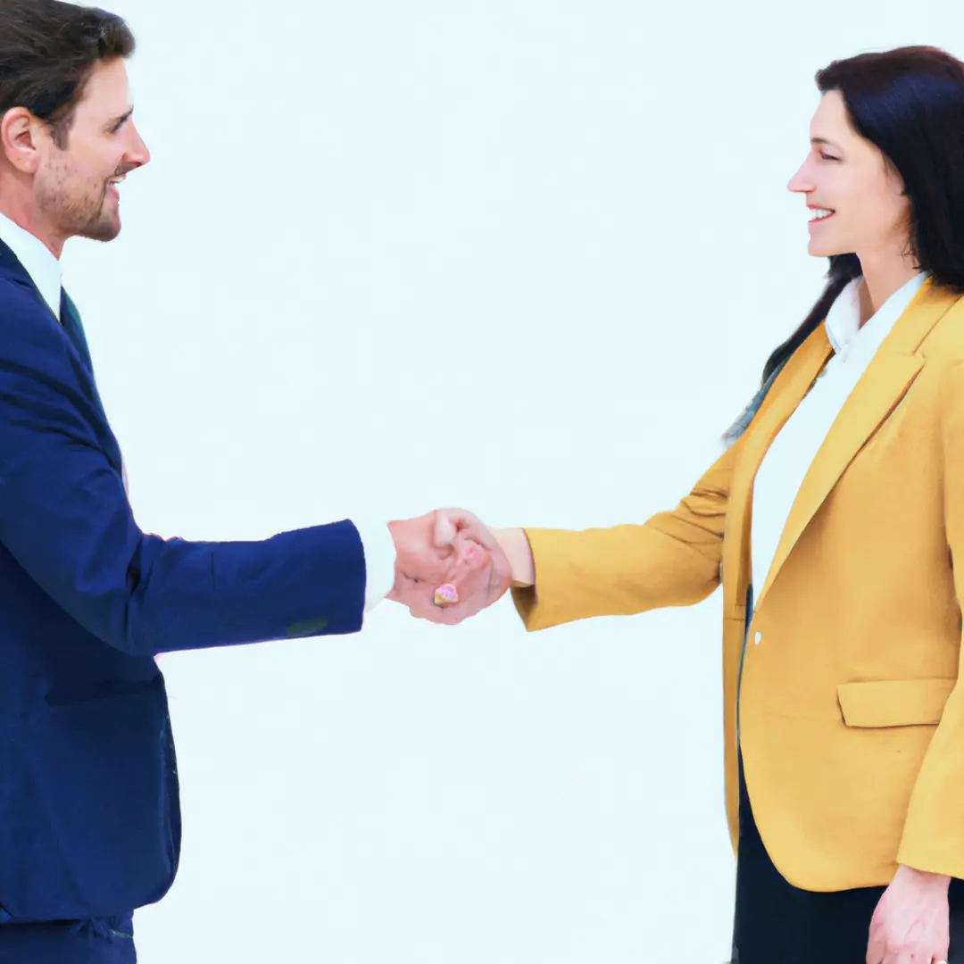 Partnership handshake over marketing strategy background