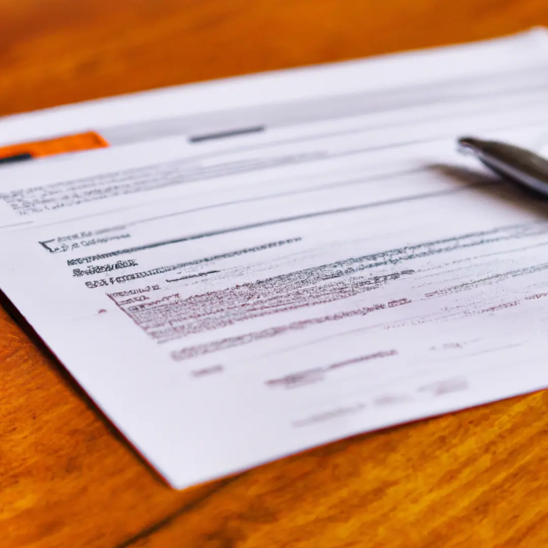 Close-up view of a detailed personal account statement on a wooden table.