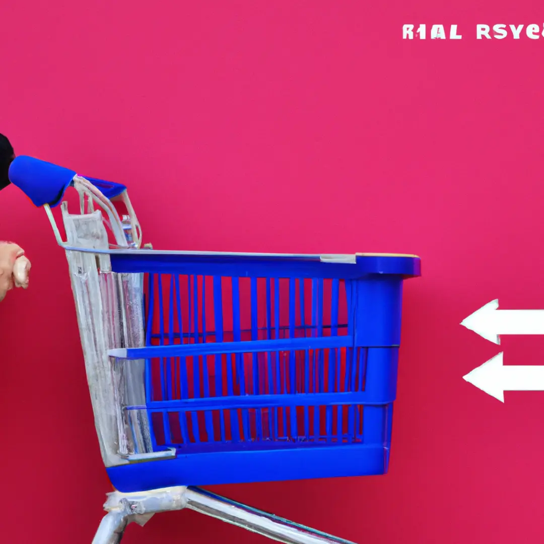 Image alt-text: Minimalistic image illustrating customer acquisition: a person pulling a shopping cart with arrows pointing towards them, representing attracting new customers.