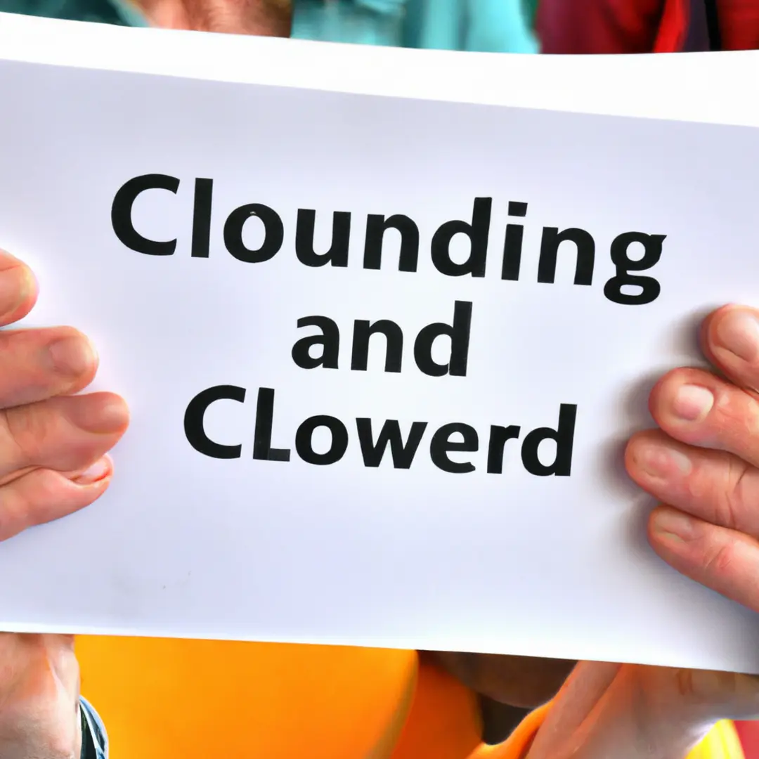 Hands holding a legal document with the word Crowdfunding prominently displayed.