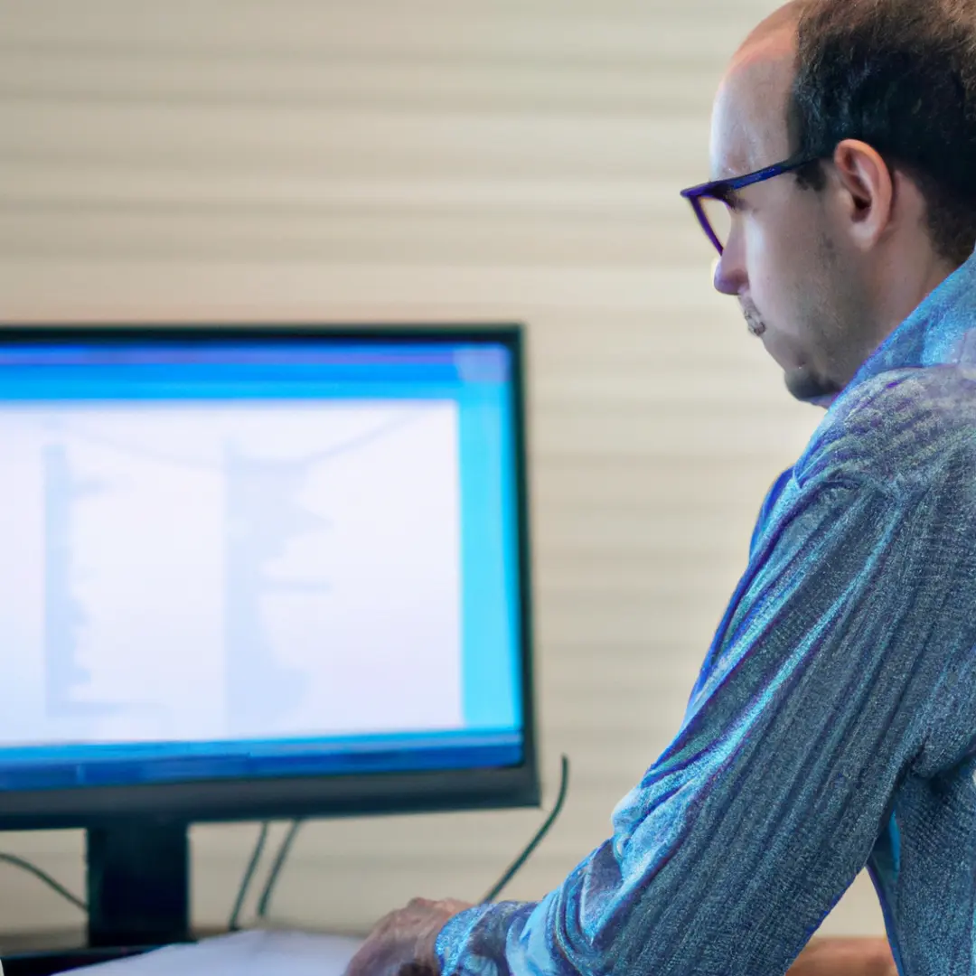 Person working on financial spreadsheets on a computer.