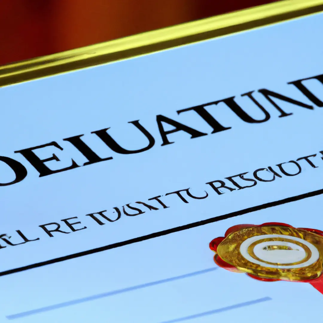 Image of a quality assurance certificate with a gold seal.