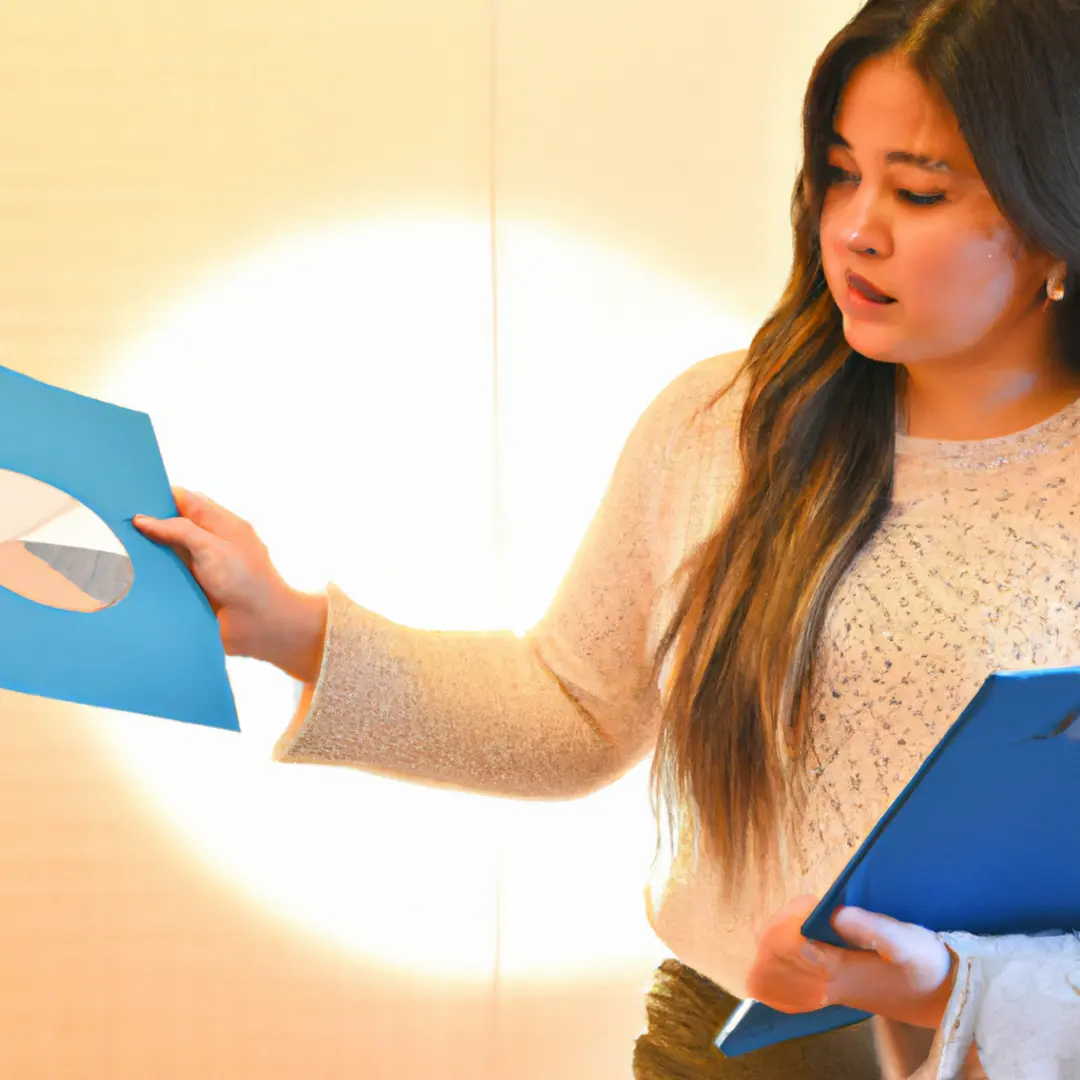 Image of a woman analyzing a chart representing companys average collection period.