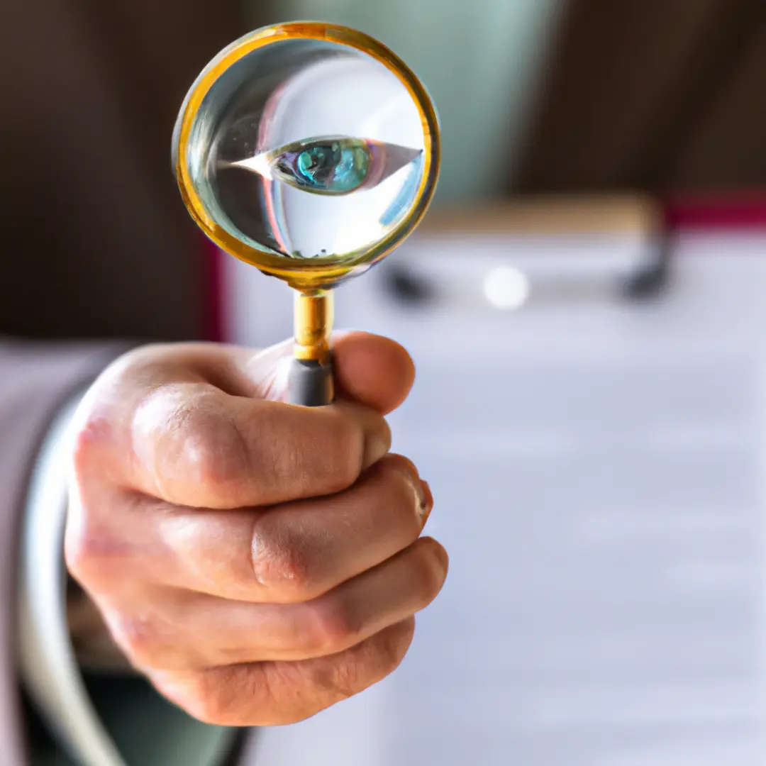 A person holding a magnifying glass over a contract, symbolizing the importance of distinguishing between independent contractors and employees for startups.