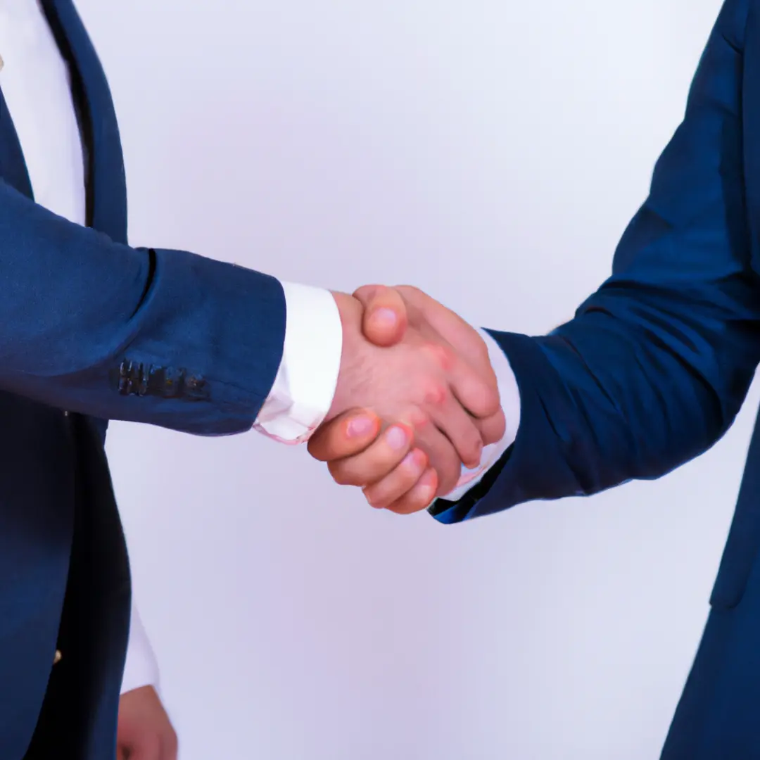 Handshake symbolizing business partnership