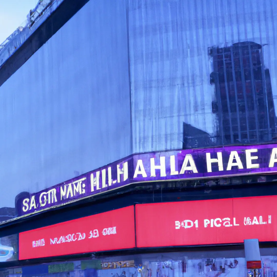 Creative billboard amidst city chaos.