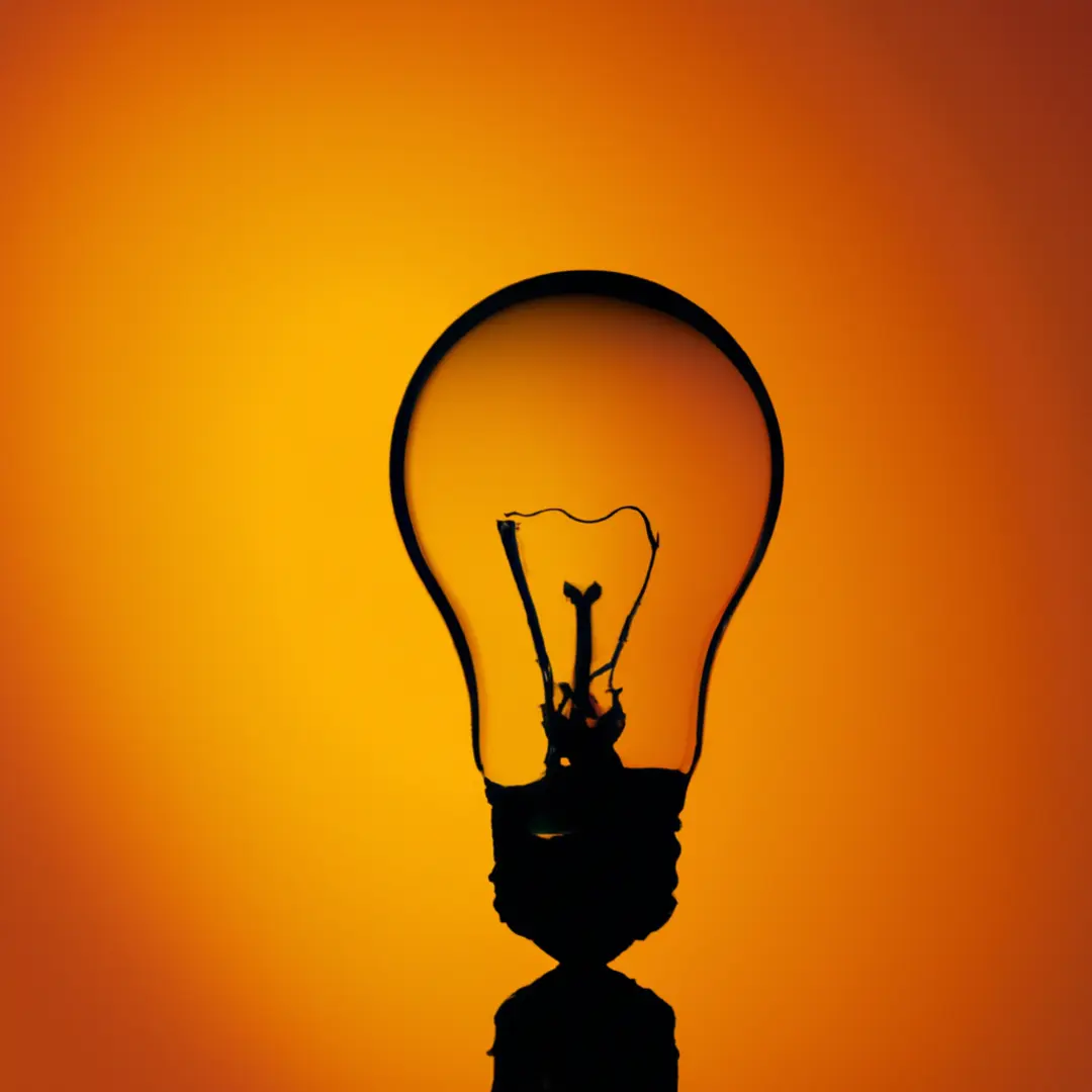 Silhouette of a lightbulb representing the importance of intellectual property for startups.