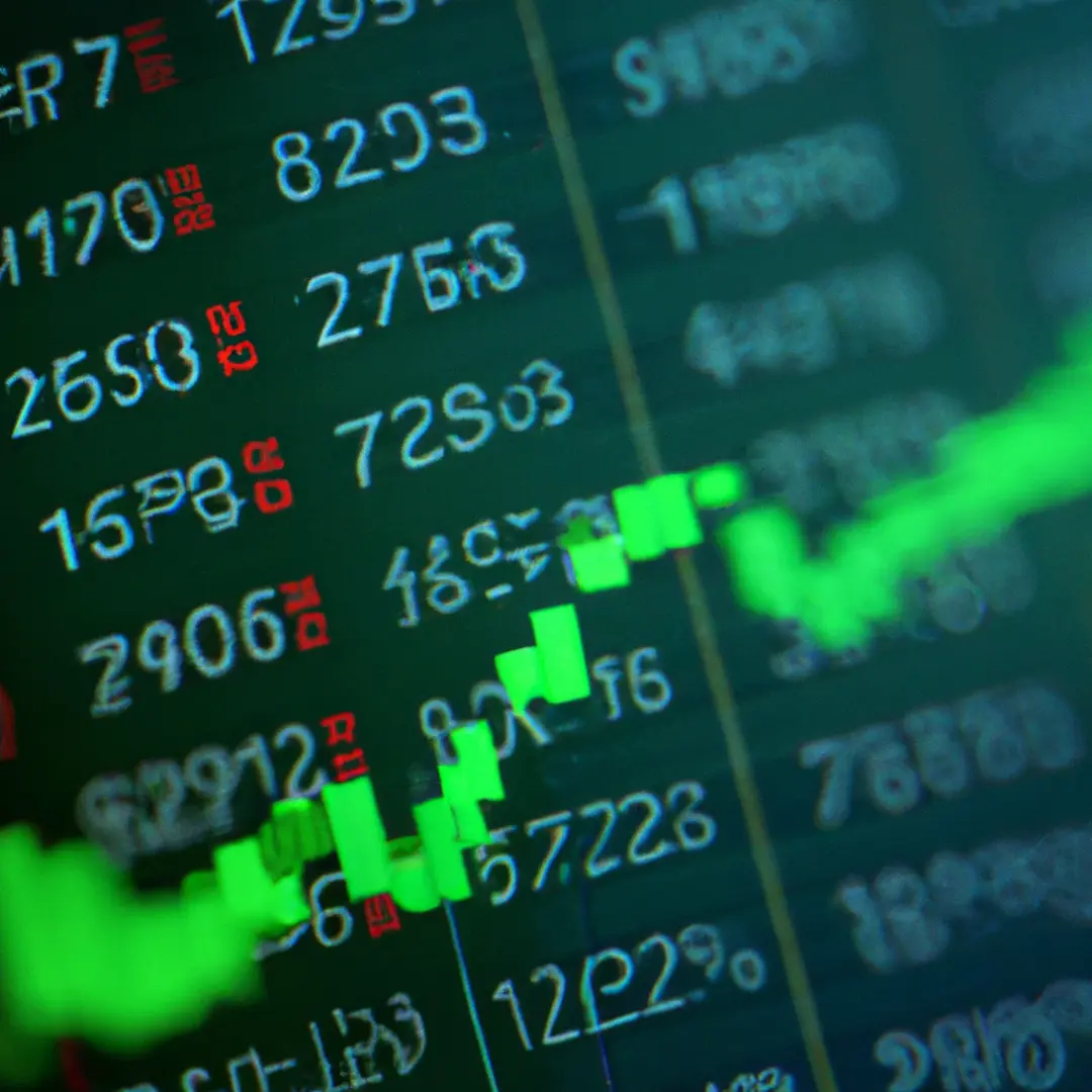 Stock market chart reflecting legal complexities.