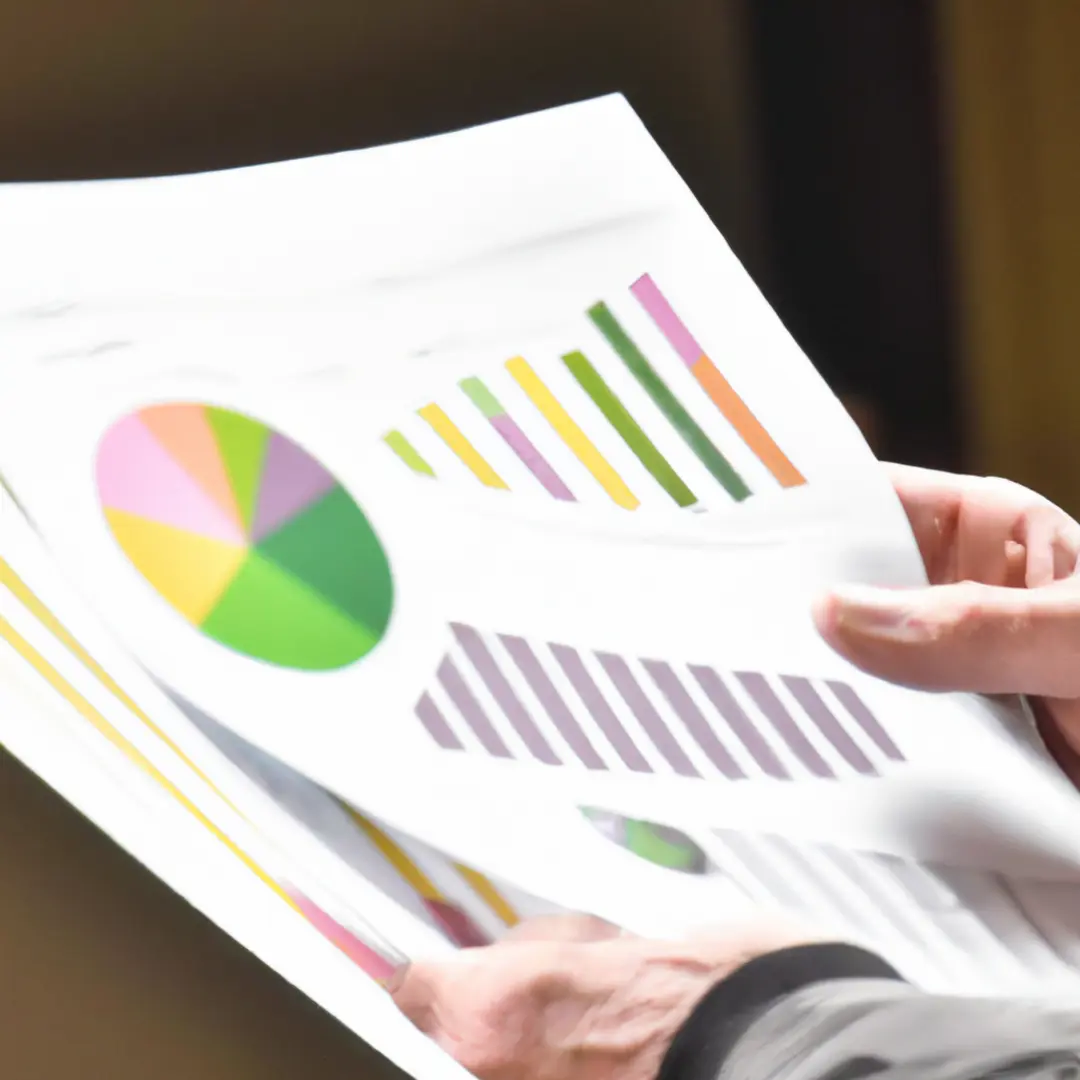 Image of a businessman analyzing colorful charts and graphs that represent a companys average collection period.