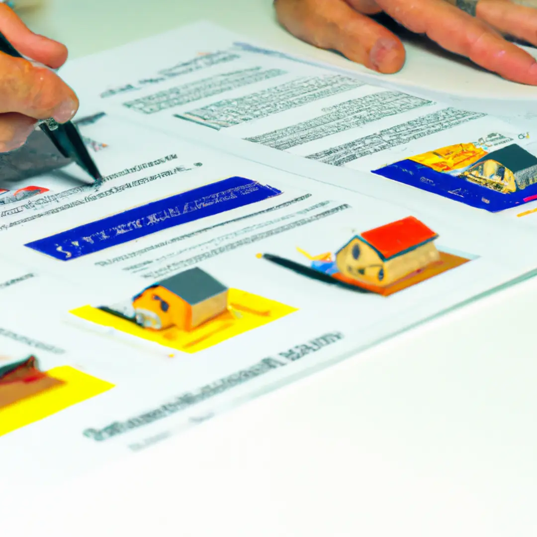 Hand pinning mortgage document on financial chart.