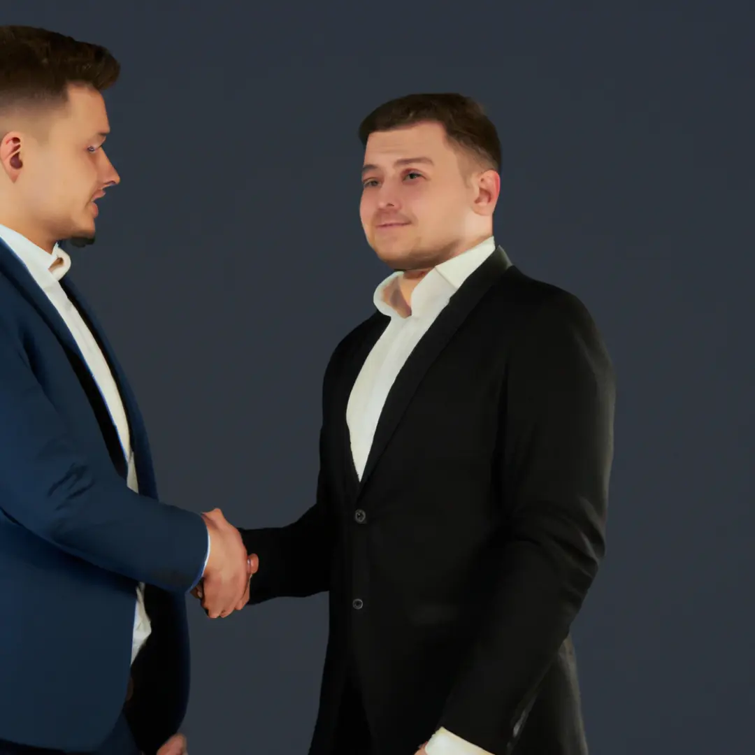 Two business partners shaking hands