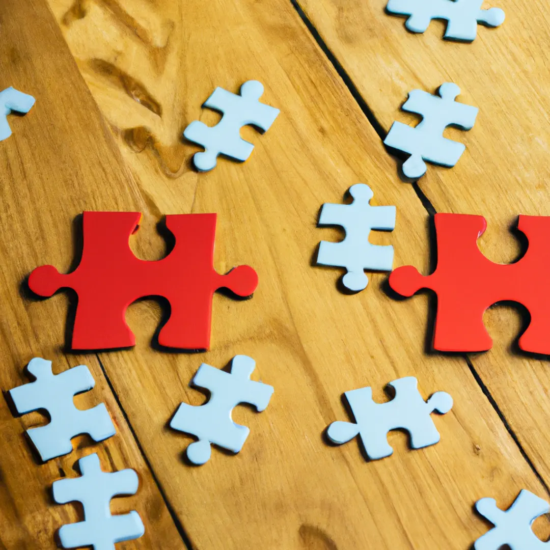 Two puzzle pieces fitting together, symbolizing the importance of identifying skills and assets in a business partner.