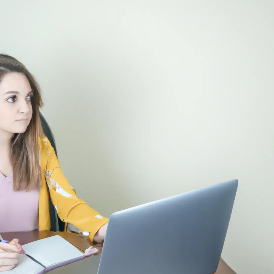 Image of a businesswoman working on digital advertising strategies on her computer.