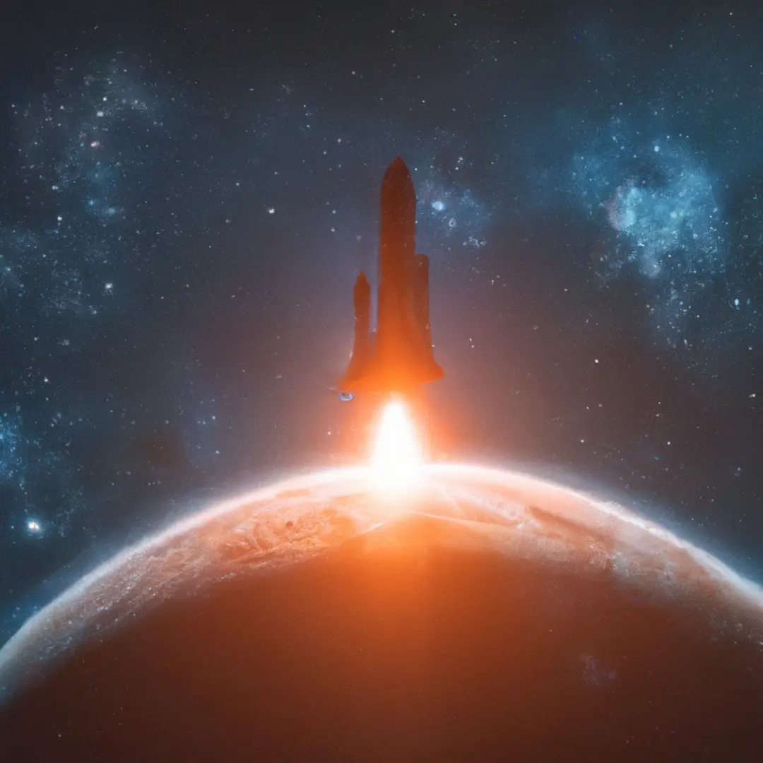 Image alt-text: A rocket blasting off into space, symbolizing the scaling operations and growth of a startup post-funding.