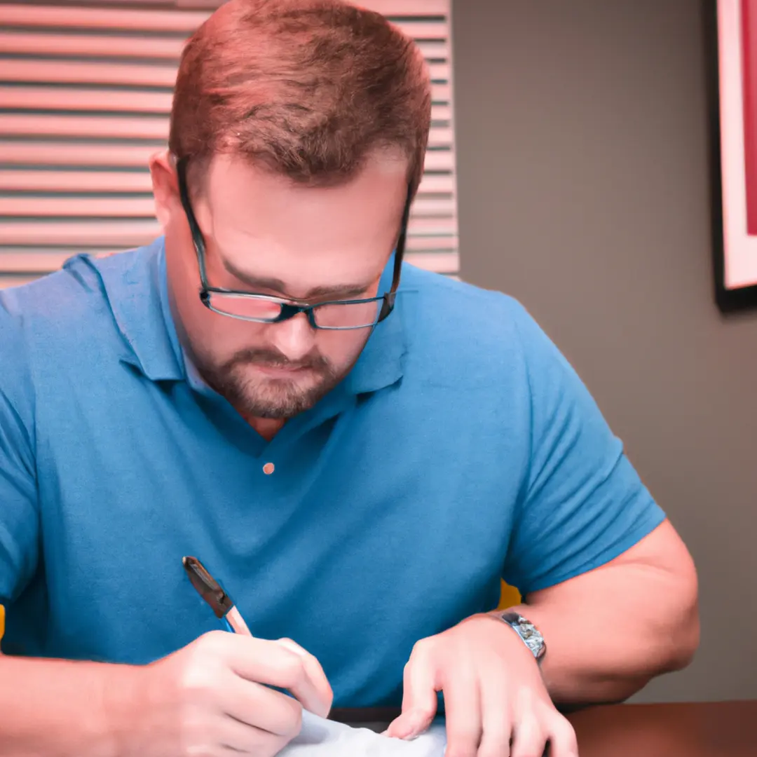 A picture of a person analyzing a detailed financial account statement.