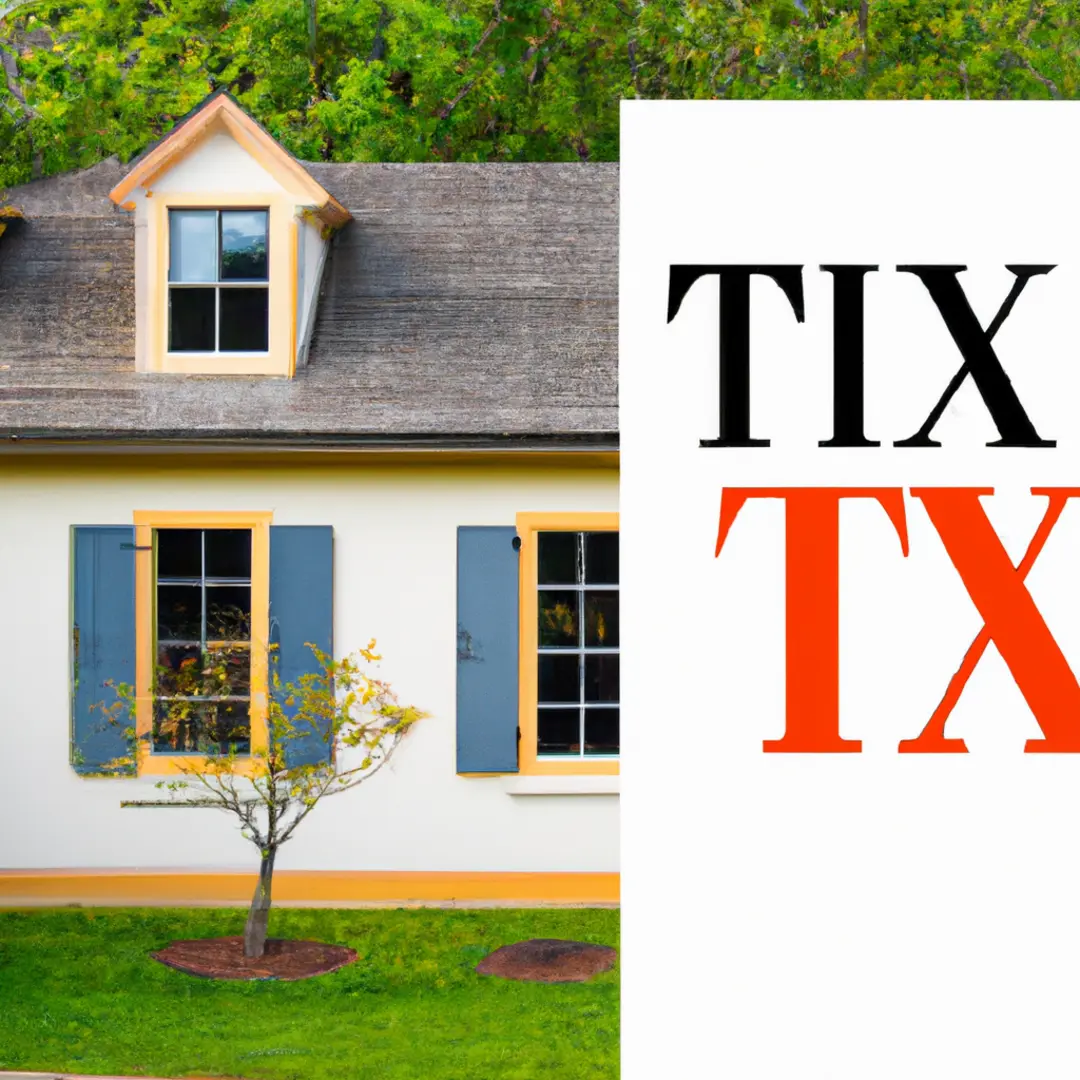 Image of a home with a tax percentage overlay, representing property tax.