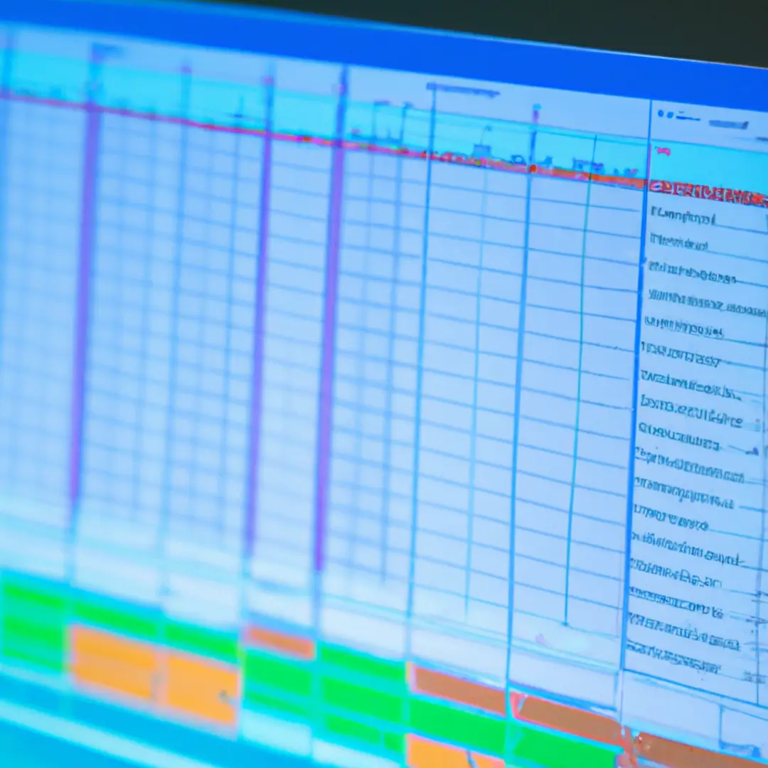 Image of a detailed financial spreadsheet on a computer screen.