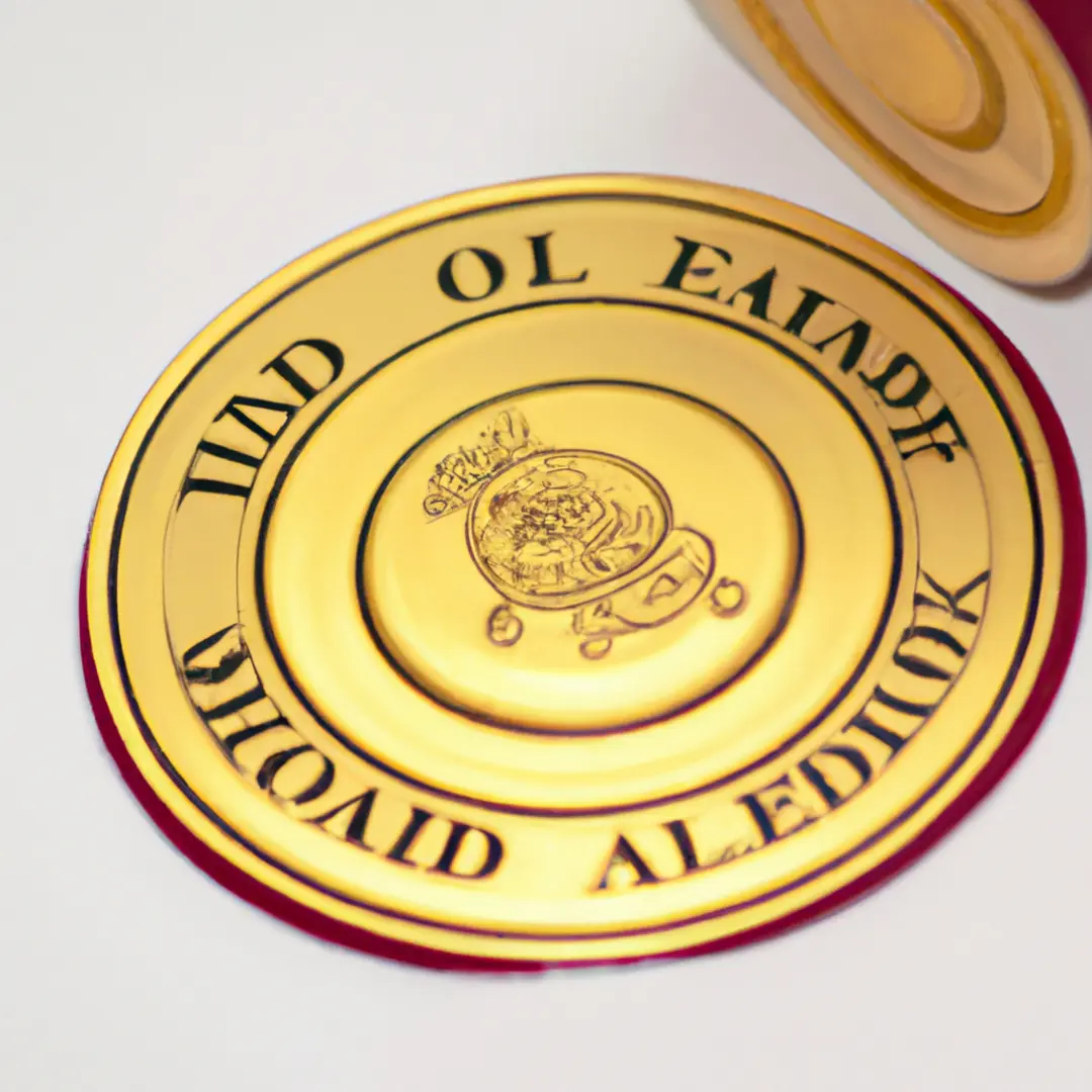 A gold seal stamped with Accredited Quality Standards on a white certificate.