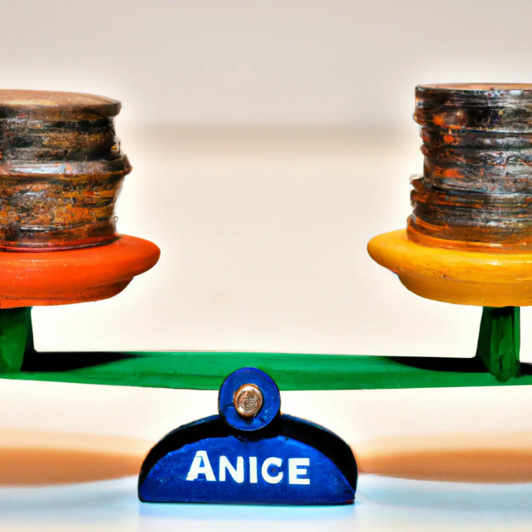 Image of a scale balancing two coins labeled Active Income and Passive Income.