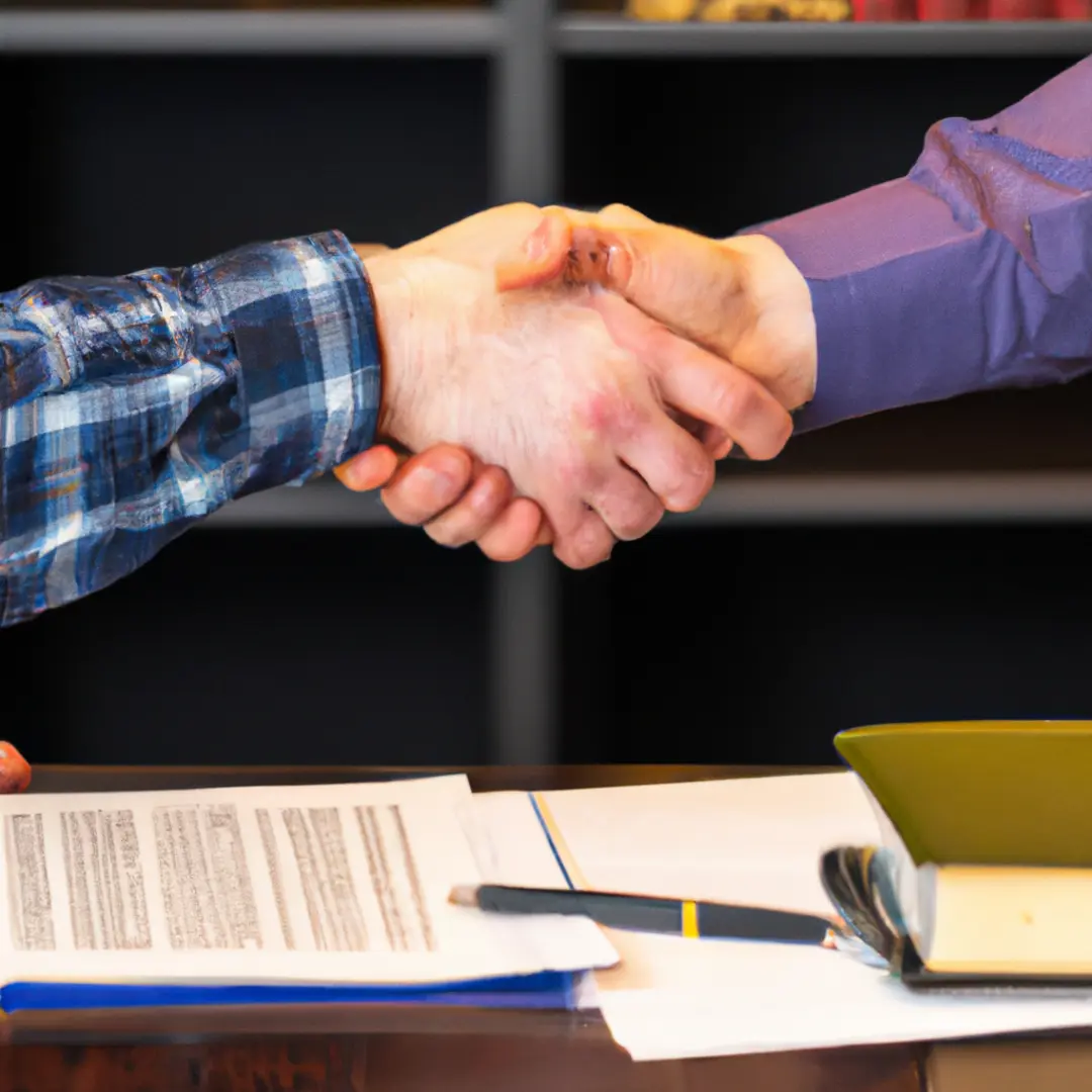 Handshake with legal documents in background. Understanding the Legal Structure of Partnerships.