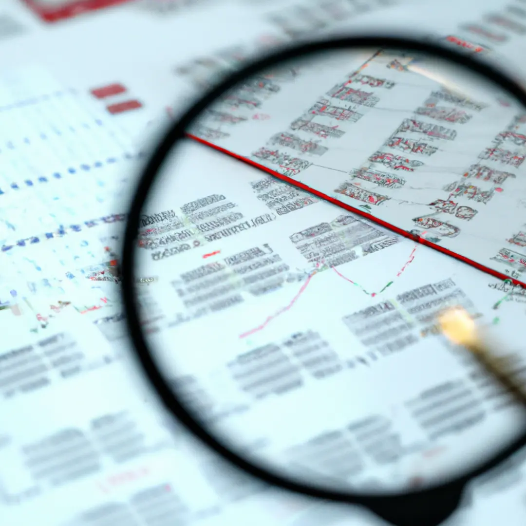 Graphs and charts demonstrating business analysis