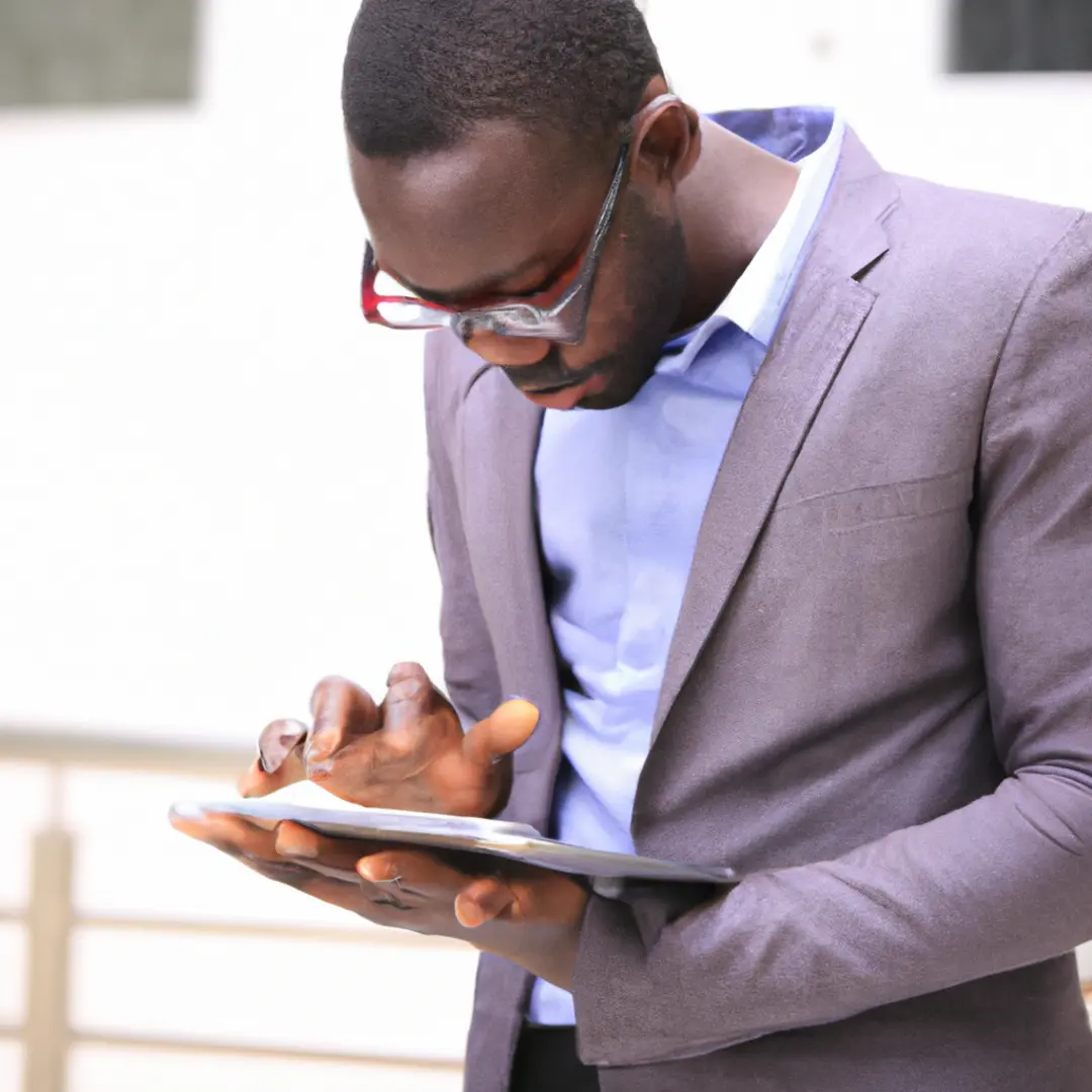 Business person planning an online advertising campaign on a digital tablet.