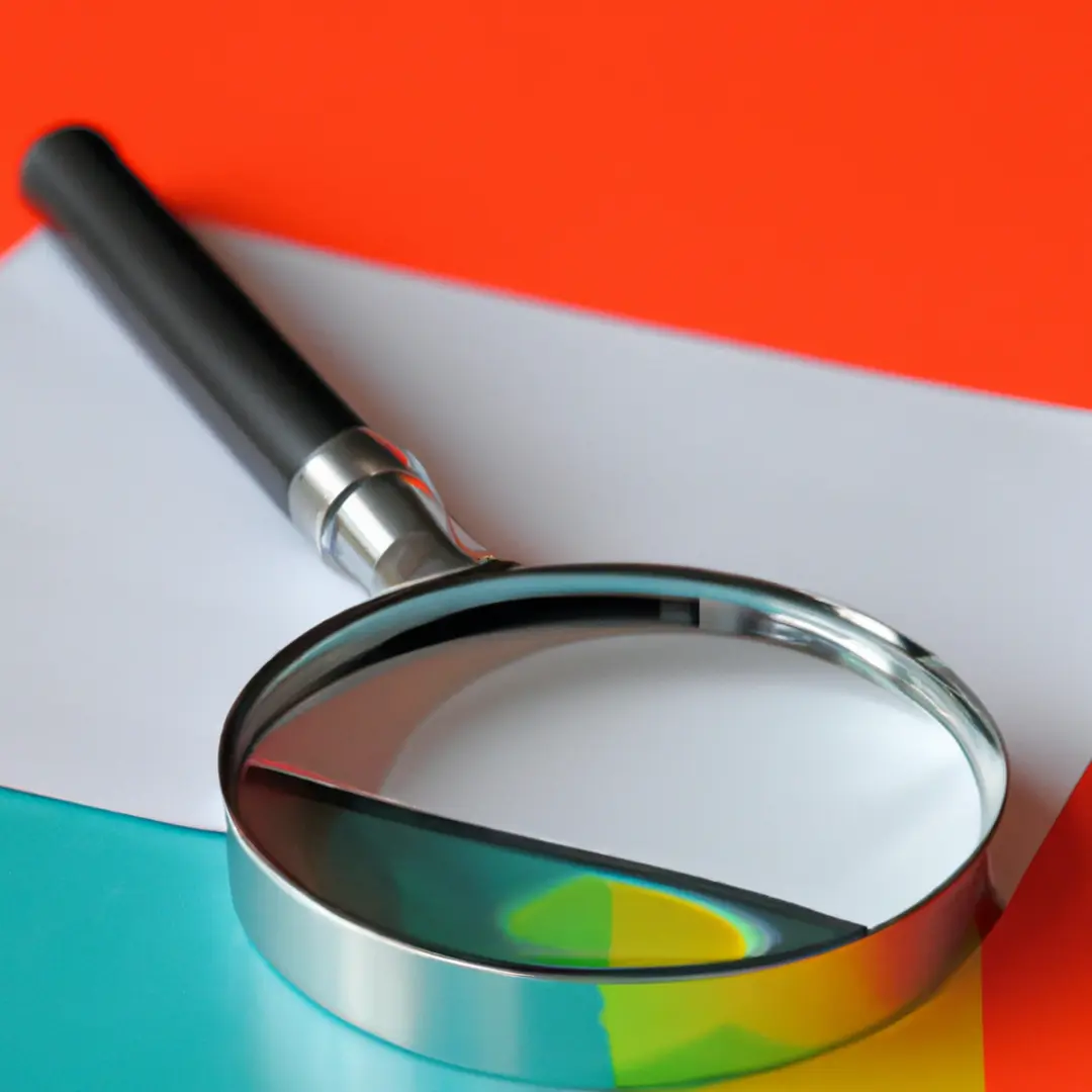 Colored silhouettes of a contract and magnifying glass