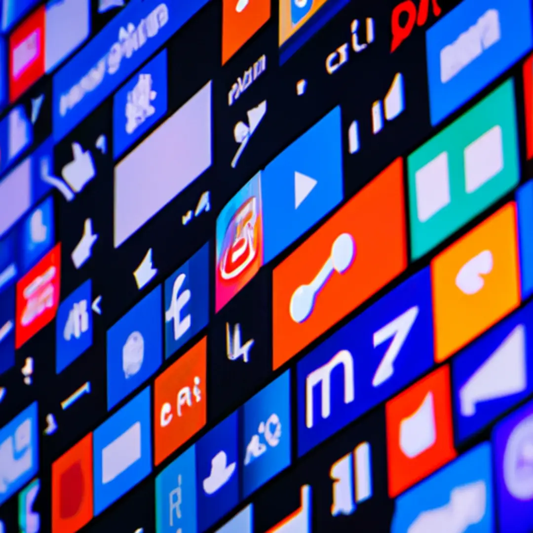 Icons of various social media platforms displayed on a digital screen.