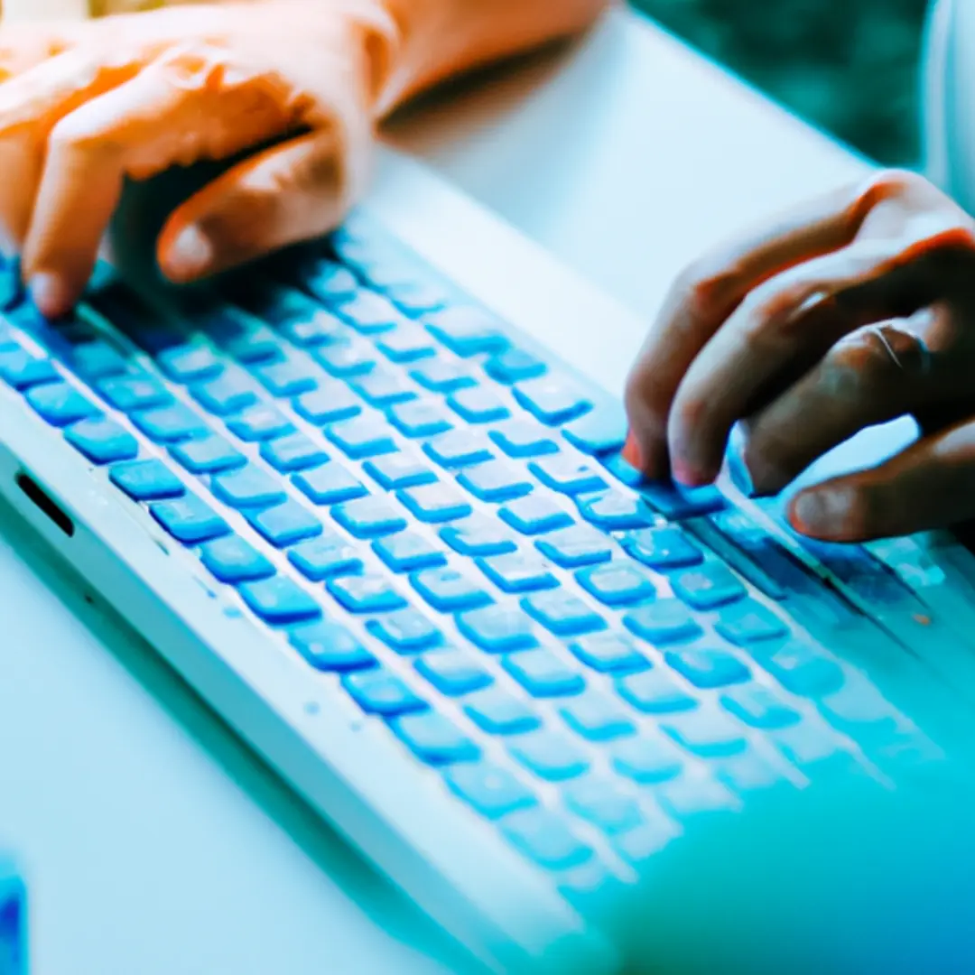 A person simultaneously posting on various social media platforms on a computer screen.