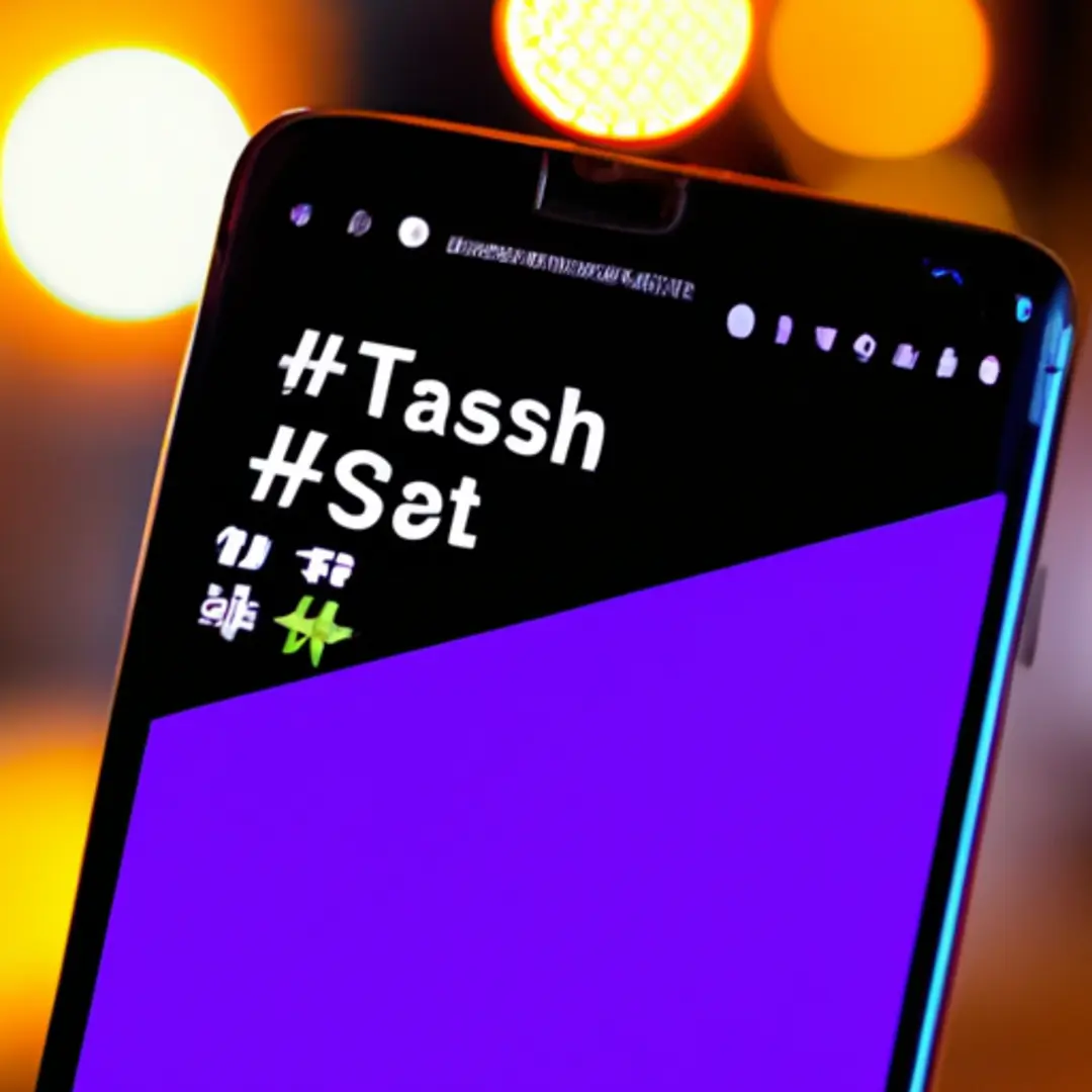 Image of a smartphone screen displaying a social media post with a highlighted hashtag.