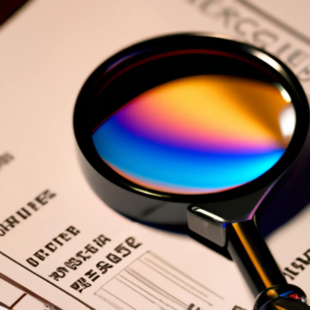 Image of a magnifying glass over a financial document showing interest rates.