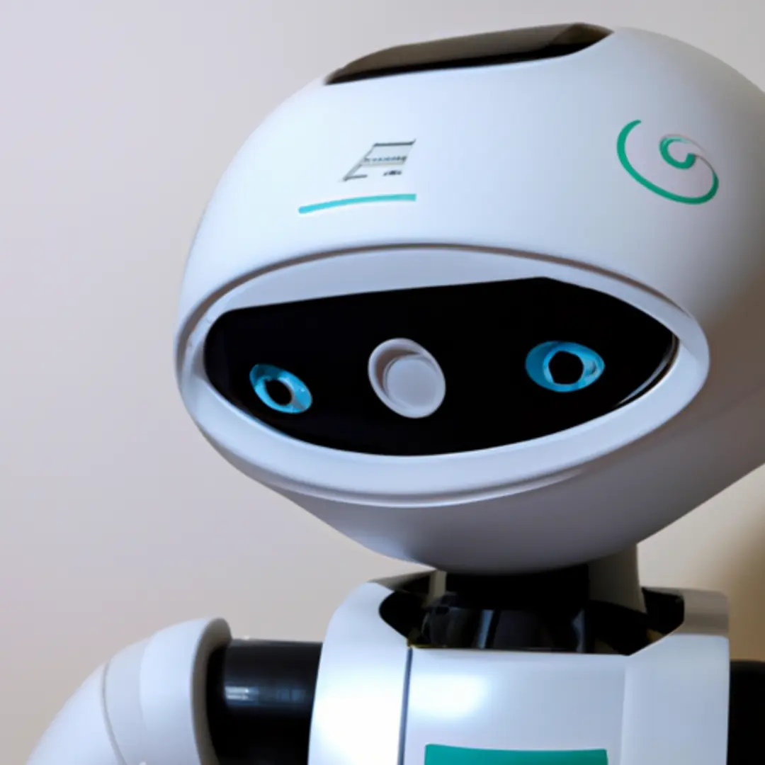 Image of a futuristic AI robot with the label GPT-4.