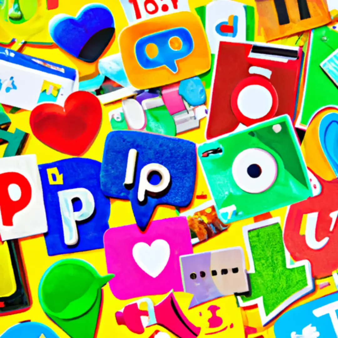 A collage image of different popular social media platform logos.