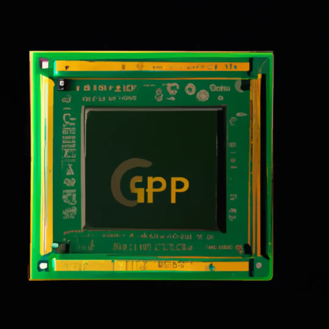 Image of a futuristic AI chip representing GPT-4 capabilities.